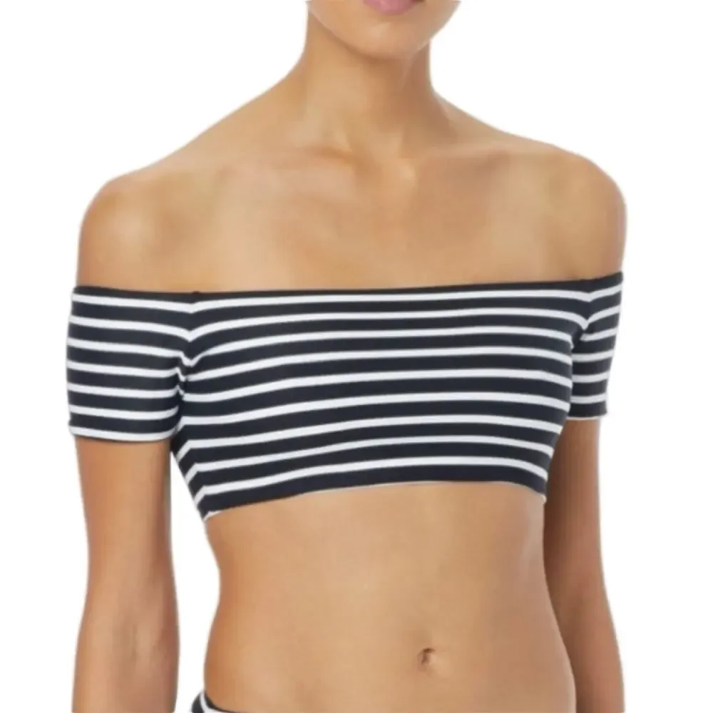 michael kors Striped Black and White bikini top extra small